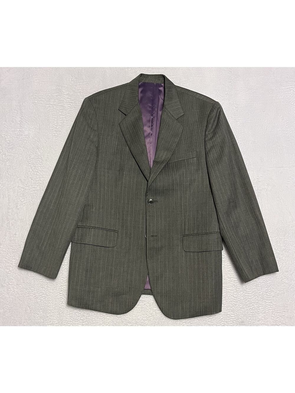 THEATRE OTHELLO HOMME Custom Stage Costume Suit Jacket Blazer Gray Pinstripe 42R